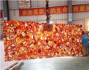 Green Blue Red Pink Black Agate Semi Precious Stone Slab