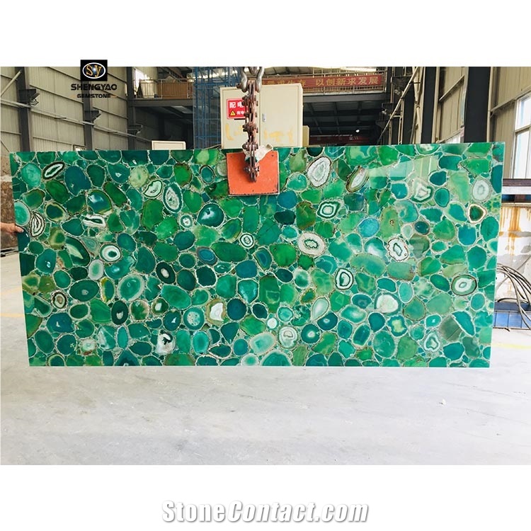 Large Green Agate Semi Precious Stone Slab Wholesale