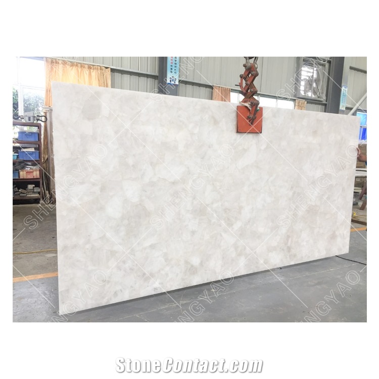 Wholesale Large White Crystal Gemstone Slab