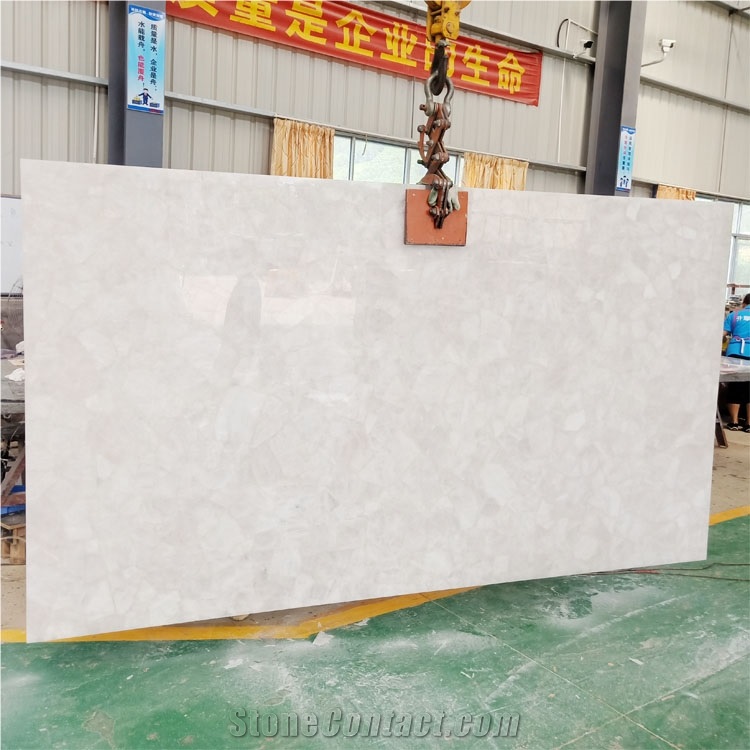 Wholesale Large White Crystal Gemstone Slab