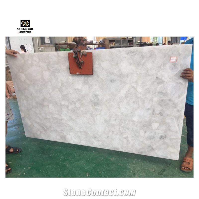 Wholesale Large White Crystal Gemstone Slab