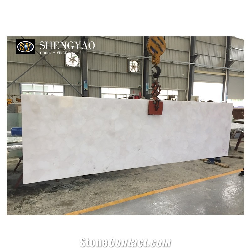 Wholesale Large White Crystal Gemstone Slab