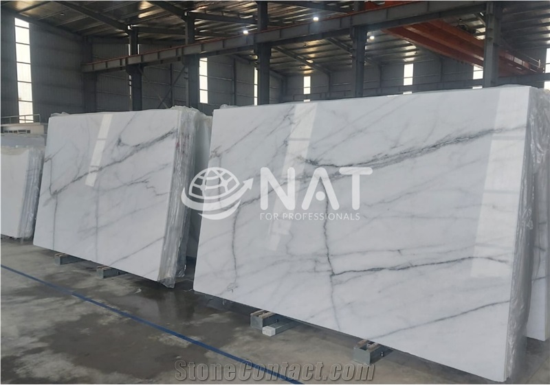 Vietnam Calacatta Marble -White Marble With Cross Vein Slab