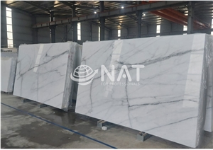 Vietnam Calacatta Marble -White Marble With Cross Vein Slab