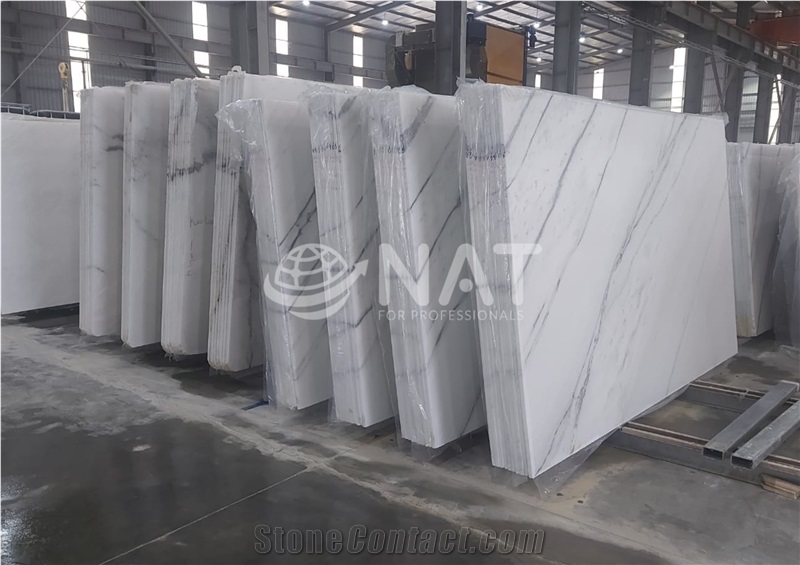 Vietnam Calacatta Marble -White Marble With Cross Vein Slab