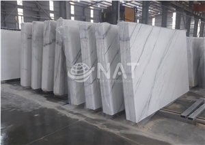 Vietnam Calacatta Marble -White Marble With Cross Vein Slab