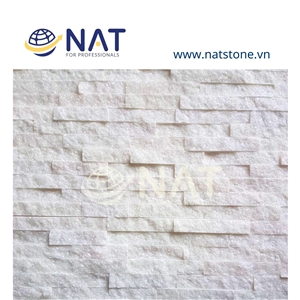 Vietnam Crystal White Marble Split Face Wall Cladding