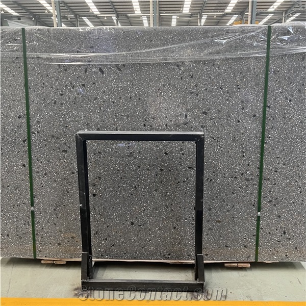 Atlantic Grey Terrazzo Stone Slab Tiles For Hotel Floor Wall