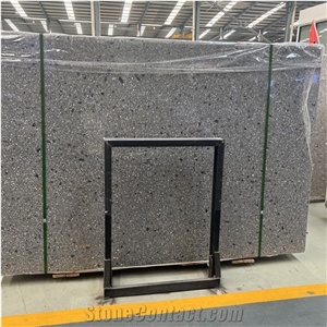 Atlantic Grey Terrazzo Stone Slab Tiles For Hotel Floor Wall