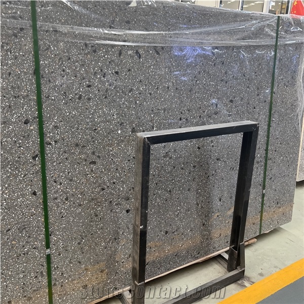 Atlantic Grey Terrazzo Stone Slab Tiles For Hotel Floor Wall