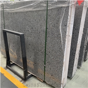 Atlantic Grey Terrazzo Stone Slab Tiles For Hotel Floor Wall
