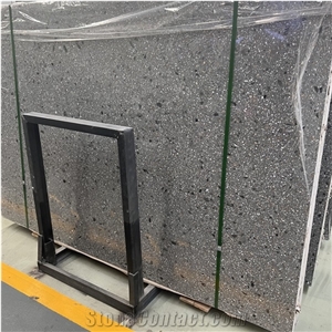 Atlantic Grey Terrazzo Stone Slab Tiles For Hotel Floor Wall