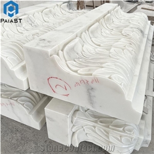 Carving White Marble Exterior Cornices, Building Ornaments