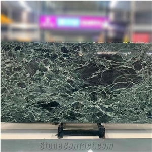 Dark Green Marble Slab Luxury Stone Interior Decoration