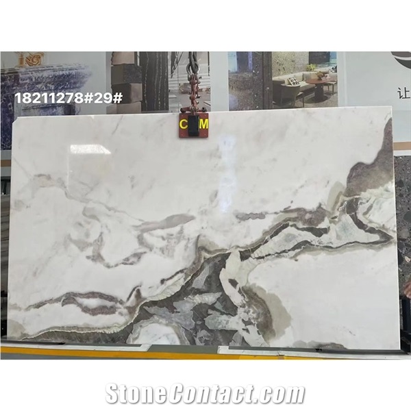 Dover White Marble Slab Tiles For Wall Decor