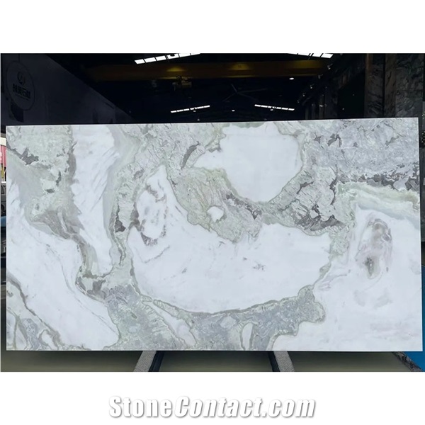 Dover White Marble Slab Tiles For Wall Decor