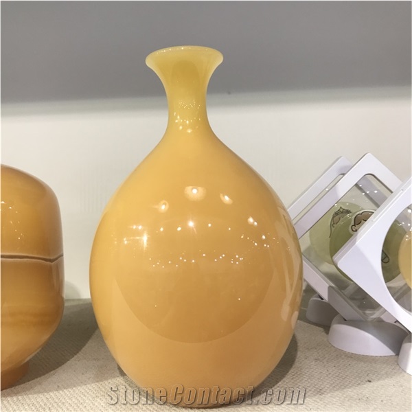Luxury Natural Honey Onyx Vases For Home Decoration