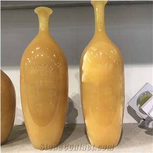 Luxury Natural Honey Onyx Vases For Home Decoration