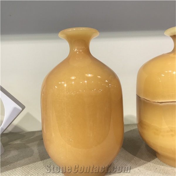 Luxury Natural Honey Onyx Vases For Home Decoration