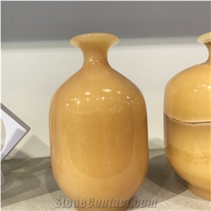 Luxury Natural Honey Onyx Vases For Home Decoration