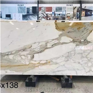 Modern Calacatta Gold Marble Wall Floor Tiles For Bathroom