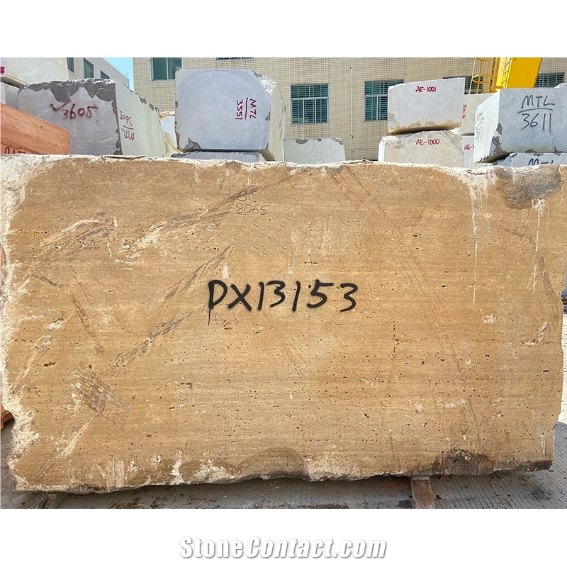 Natural High Quality Beige Travertine Block For Sales