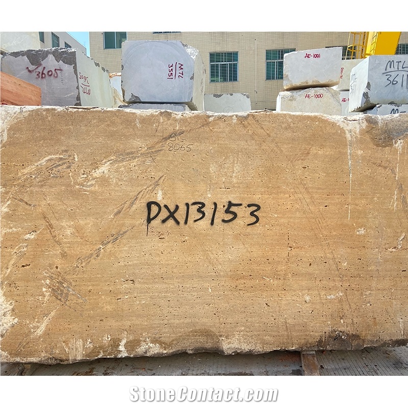 Natural High Quality Beige Travertine Block For Sales