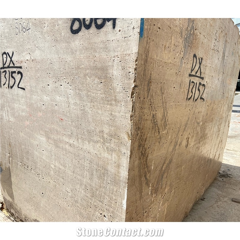 Natural High Quality Beige Travertine Block For Sales