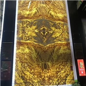 Natural Stone Book Match Led Backlight Yellow Onyx