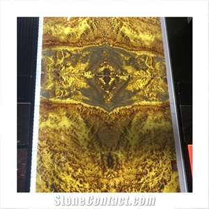 Natural Stone Book Match Led Backlight Yellow Onyx