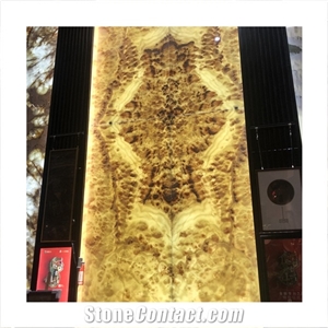 Natural Stone Book Match Led Backlight Yellow Onyx
