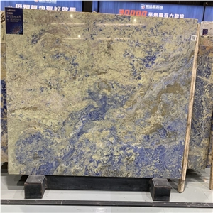 Polished Blue Sodalite Marble Slab Tile For  Background Wall