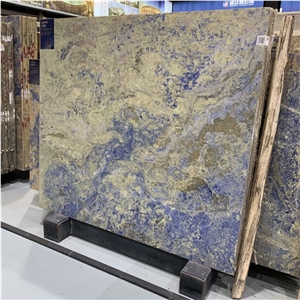 Polished Blue Sodalite Marble Slab Tile For  Background Wall
