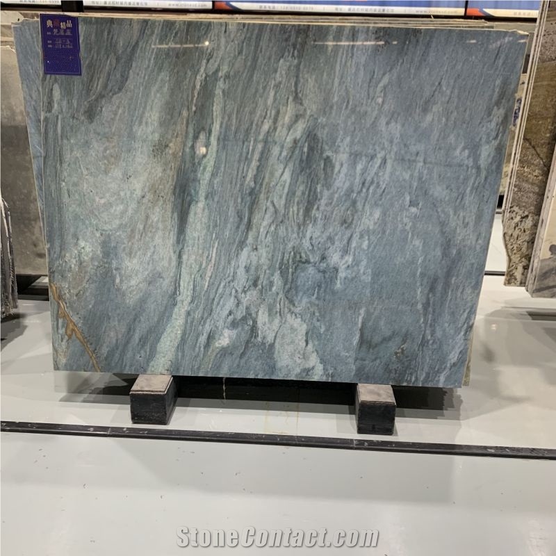 Polished Blue Van Gogh Quartzite Tile Slab Floor & Wall Tile