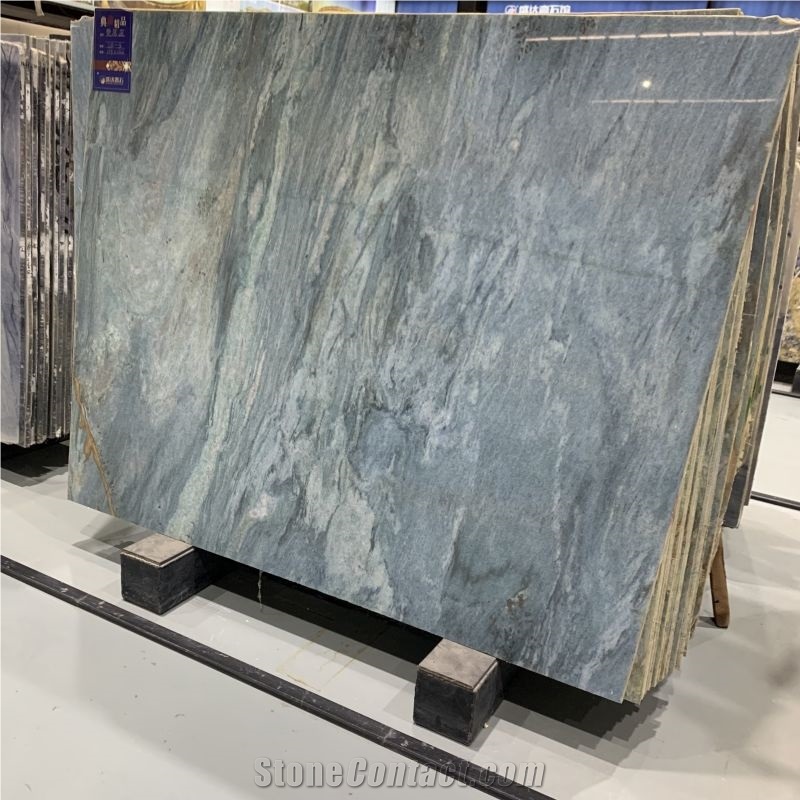 Polished Blue Van Gogh Quartzite Tile Slab Floor & Wall Tile