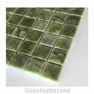 Polished Light Green Marble Mosaic Tiles For Swimming Pool