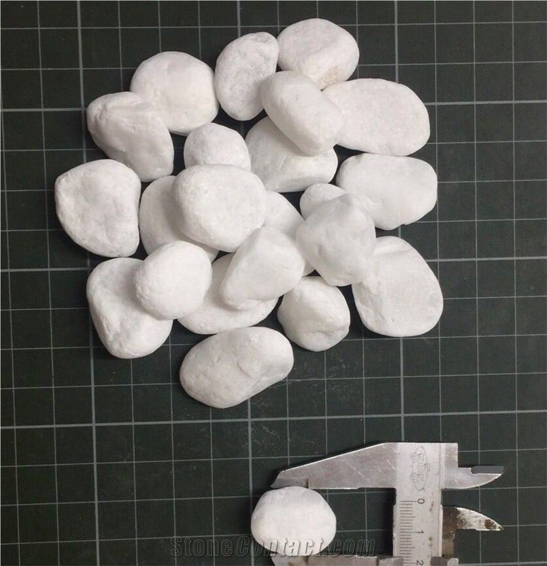 Natural Tumbled Snow White Pebble Stone Factory Price