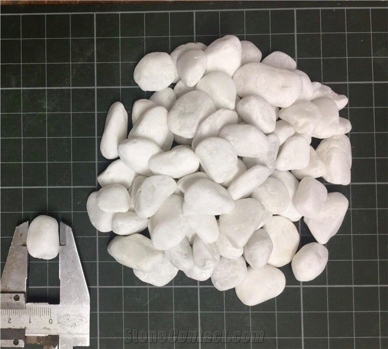 Natural Tumbled Snow White Pebble Stone Factory Price