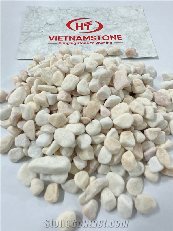 Yellow Vietnam Marble Tumbled Pebble Stone For Decoration