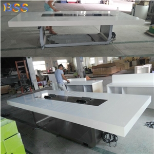 12' White Conference Table With Chairs Contemporary Office