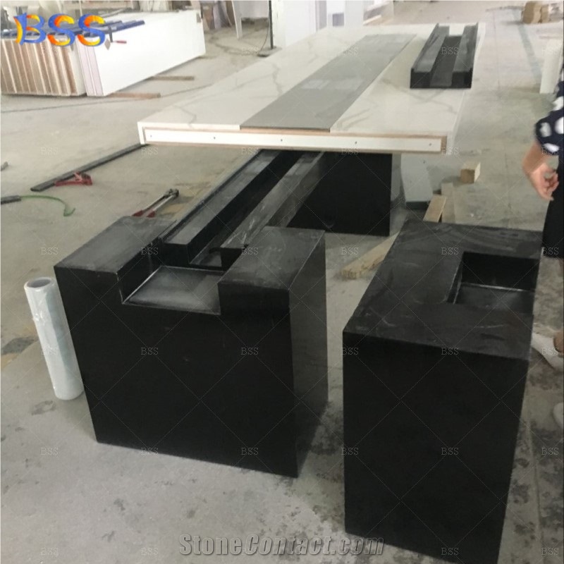 Artificial Marble Large Conference Table With Power Outlet 24' Long