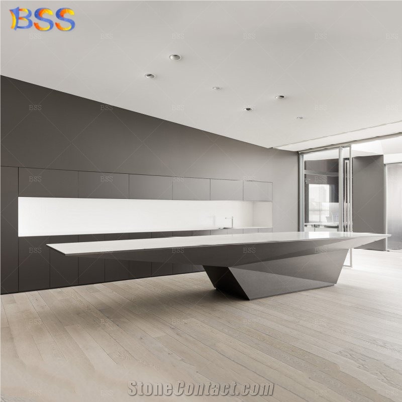 Long Conference Table With Chair White 22 Seater
