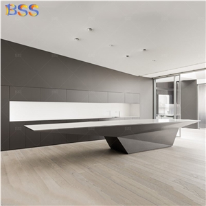 Long Conference Table With Chair White 22 Seater