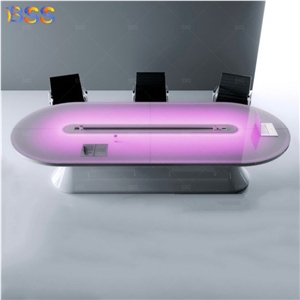 Solid Surface Oval Shaped Conference Table For Office Contemporary Modern