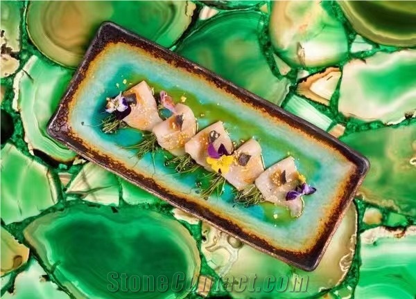 Backlit Rose Pink Agate Semiprecious Stone Gemstone Floor