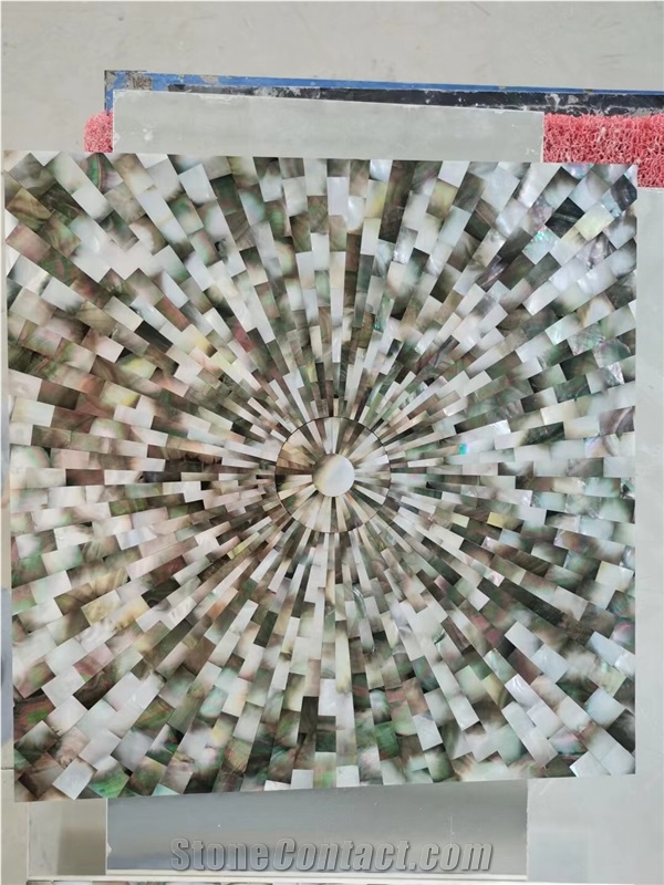 White Pearl Shell Mosaic Panel MOP Mosaic For Cabinets Door