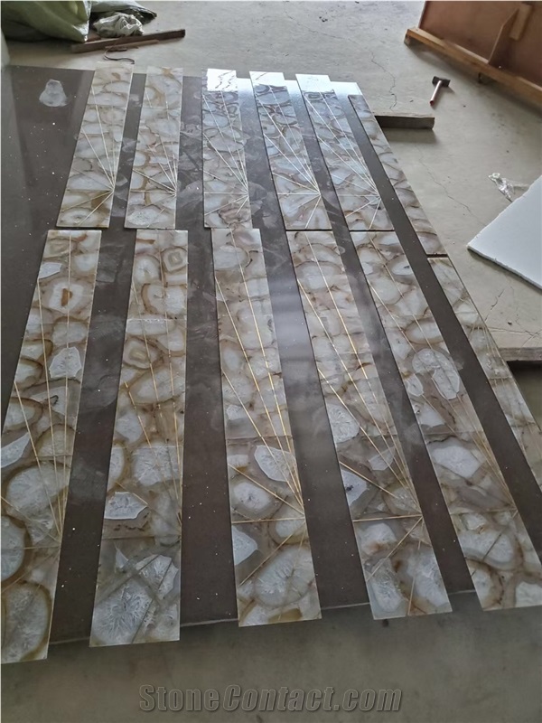 Yellow Agate Semiprecious Stone Panels
