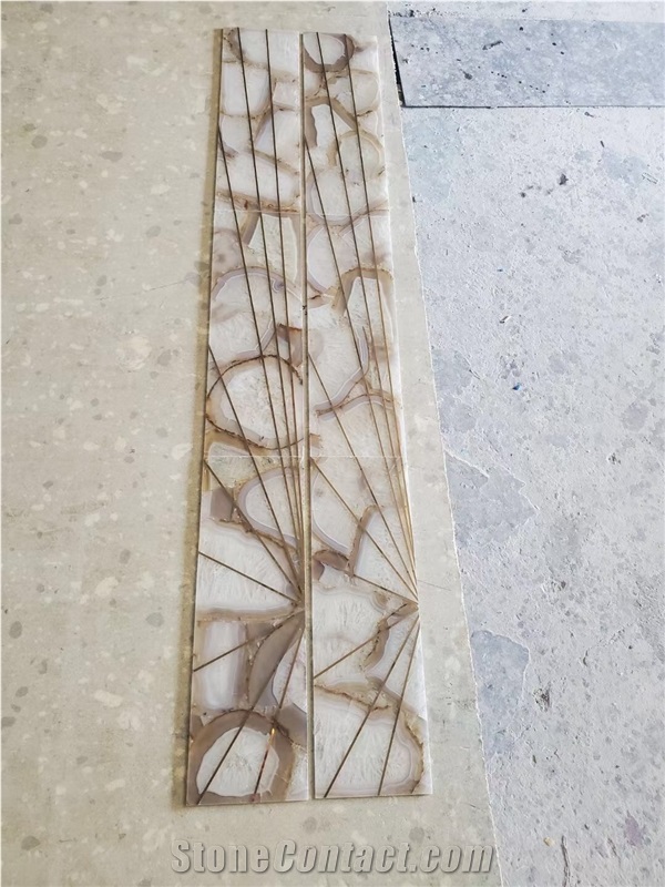 Yellow Agate Semiprecious Stone Panels