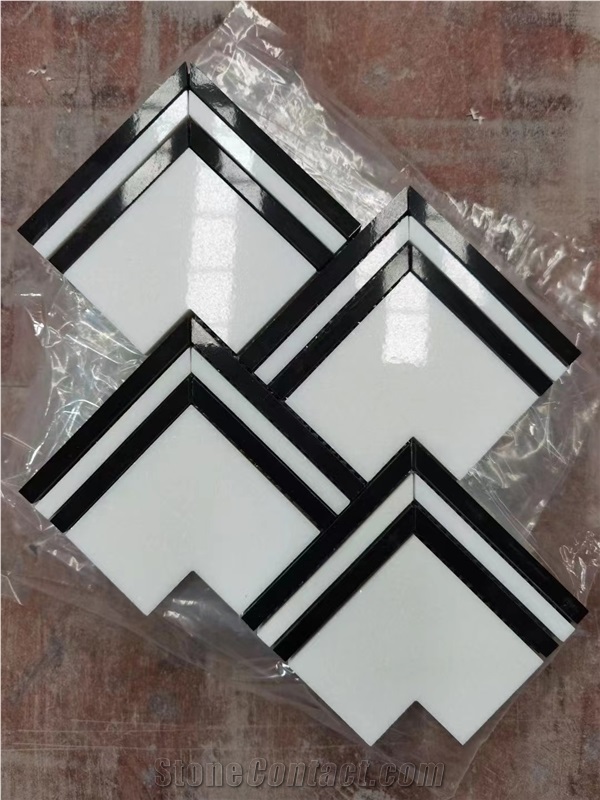 Diamond Chips Marble Mosaic Nero Marquina Hexagon Mosaic