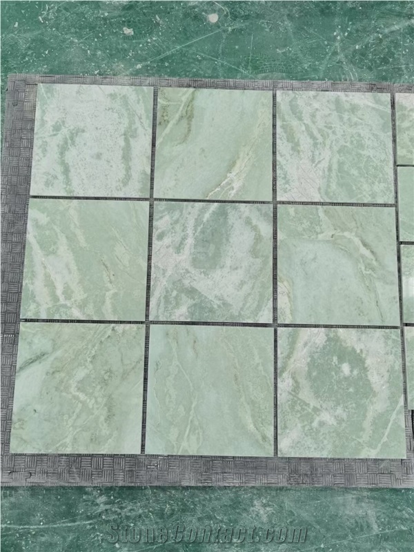 Green Marble Kitchen Mosaic Ming Green Hexagon Backsplash